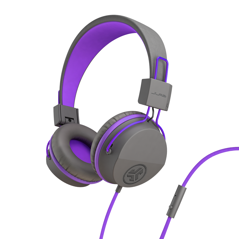 JBuddies Studio On-Ear Kids Wired Type-C Headphones Graphite/Violet