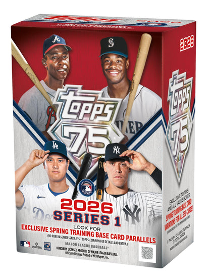 2026 Topps Series 1 Baseball Blaster Box, Look for Retail Exclusive Holo Holo Foil Parallels & Spring Training Variations